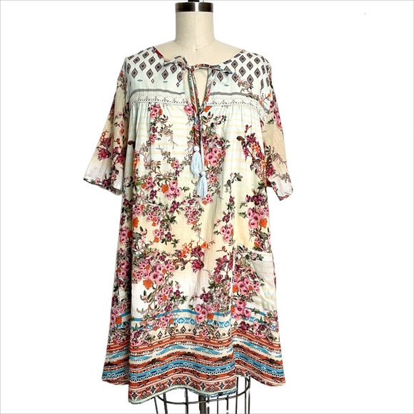 Bohemian short printed dress from Peace & Love by Calao NWT  - size medium - Picture 1 of 12